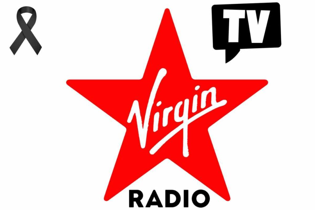 il logo di Virgin Radio e il simbolo del lutto